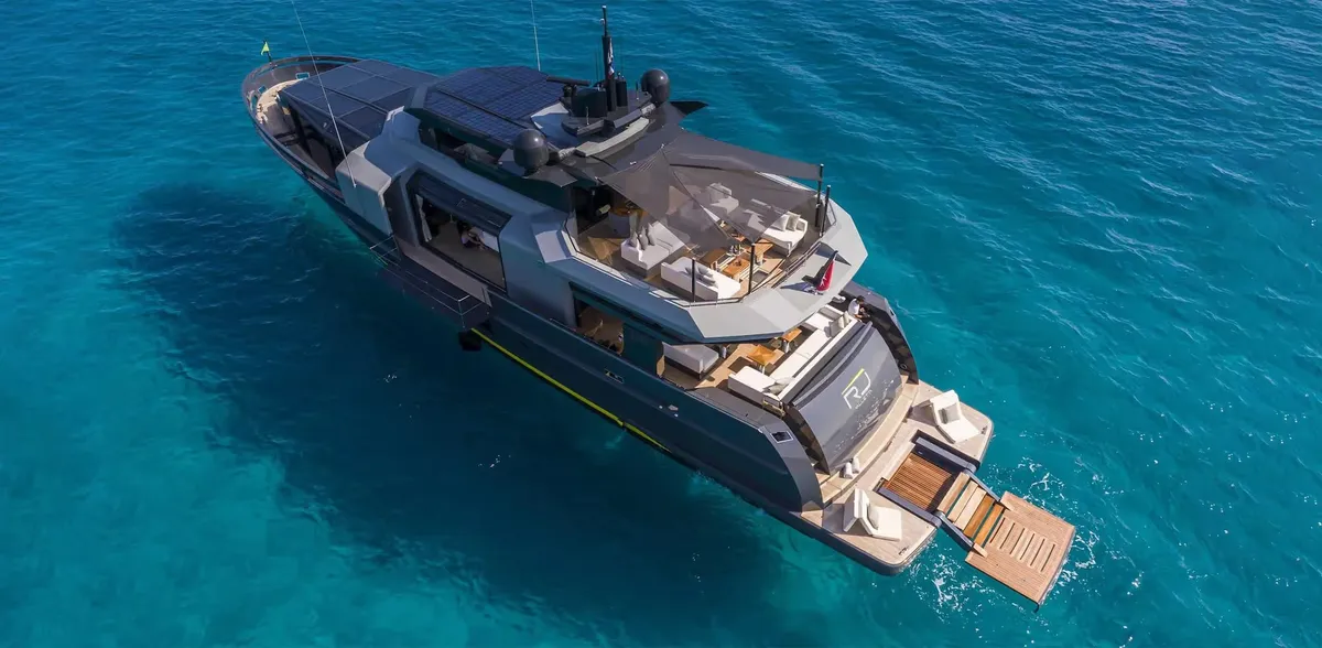 Superyacht fitted with Opacmare boarding and platform systems