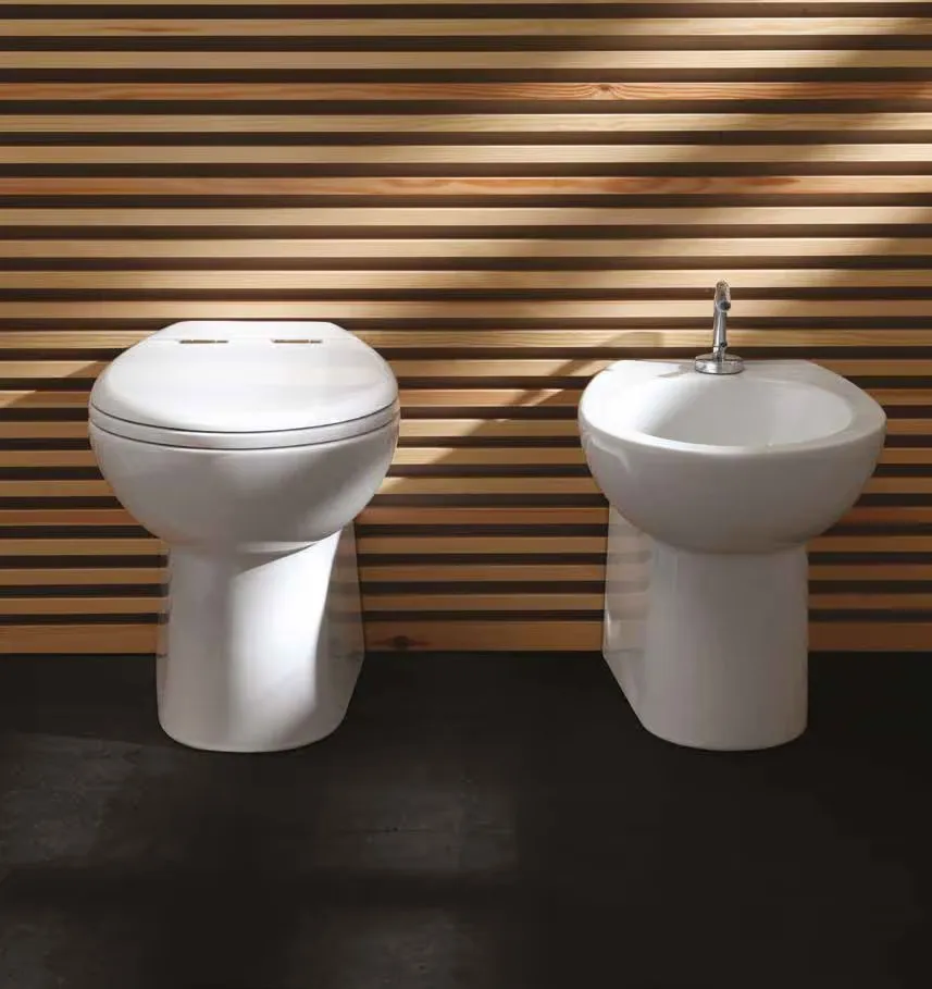 Planus toilet and bidet in a yacht bathroom