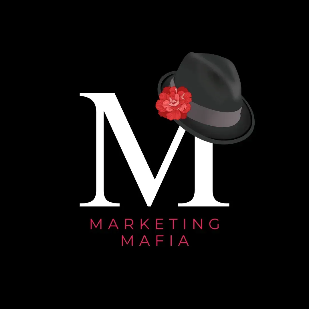 Marketing Mafia logo with fedora and red flower