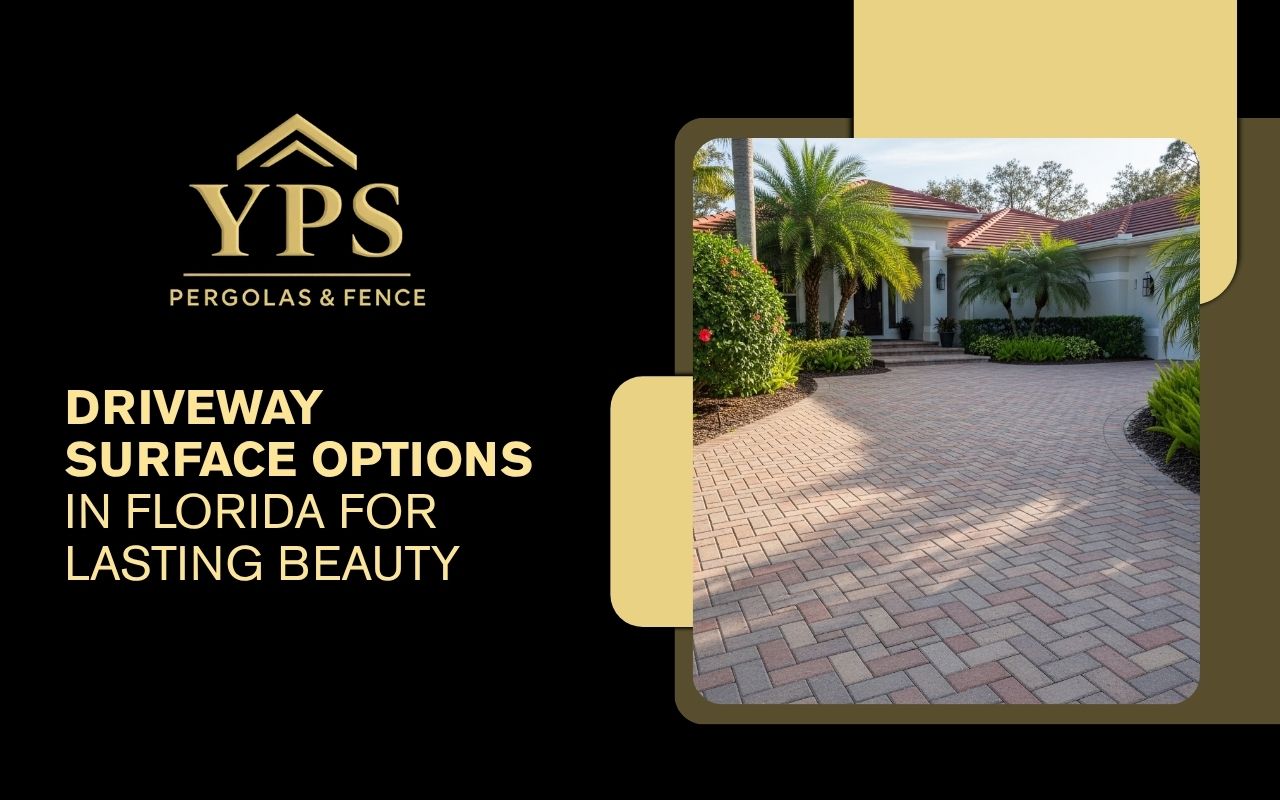 Driveway surface options in Florida with a stylish paver driveway
