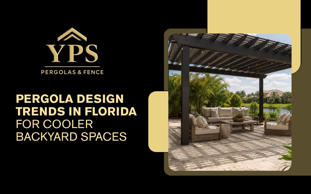 Pergola design trends in Florida for a shaded backyard seating area