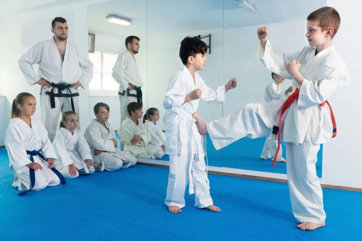 practicing martial arts at Sunrise TaeKwonDo