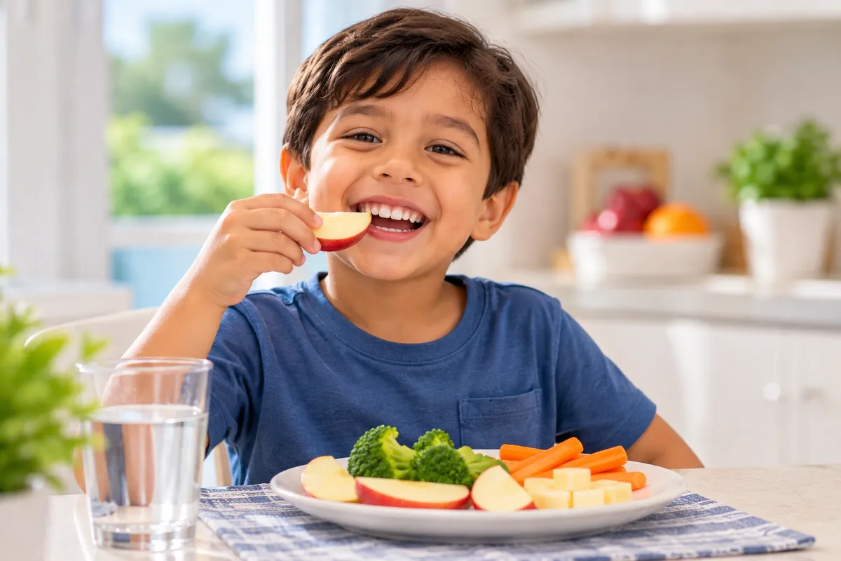 Child receiving supportive dental care at a pediatric dental office