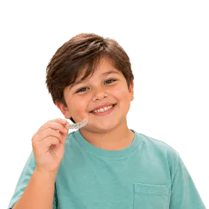Child receiving supportive dental care at a pediatric dental office