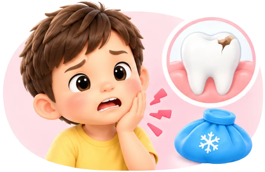 Child receiving supportive dental care at a pediatric dental office