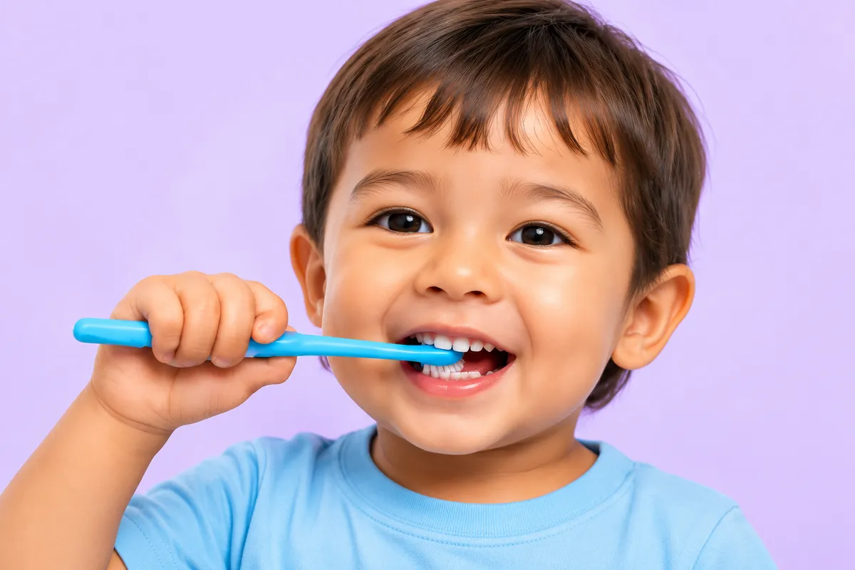 Child receiving supportive dental care at a pediatric dental office