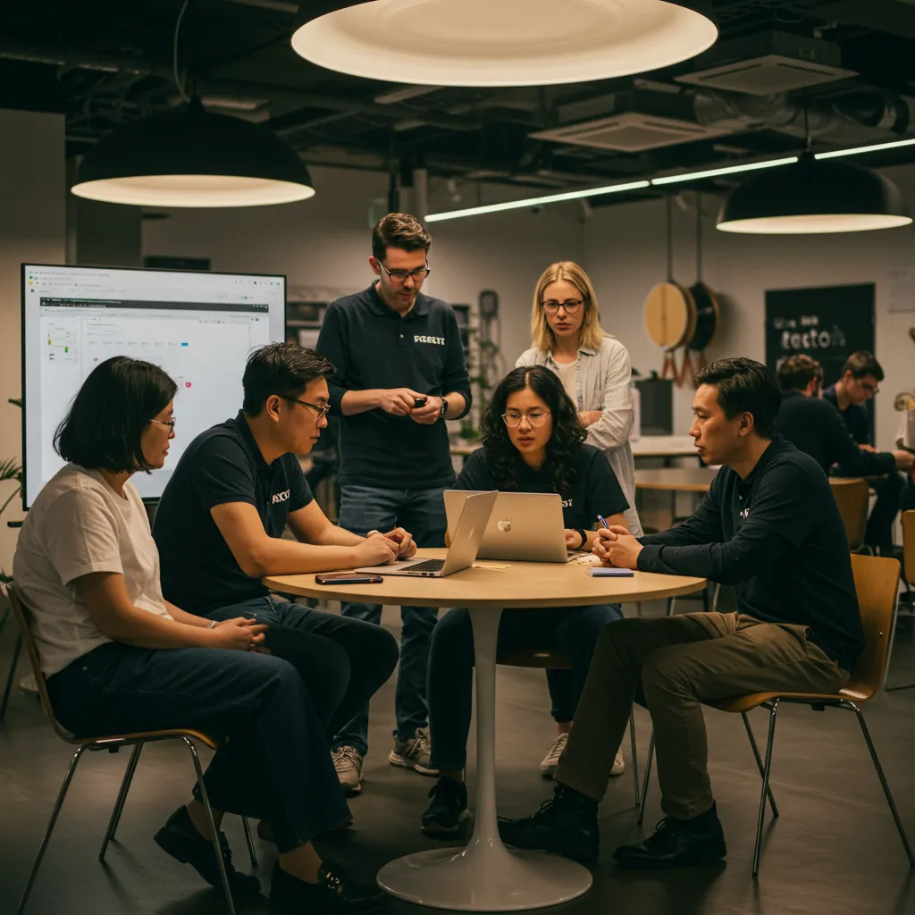 A woman sitting at a table in a restaurant