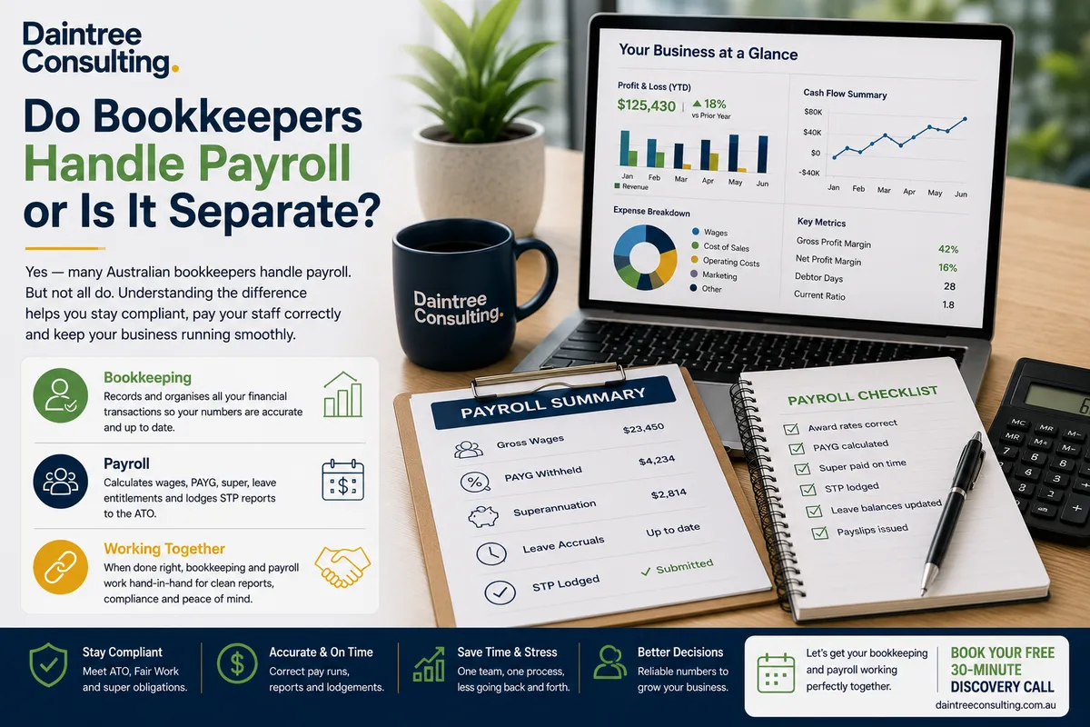 Do bookkeepers handle payroll or is it separate – Australian small business guide
