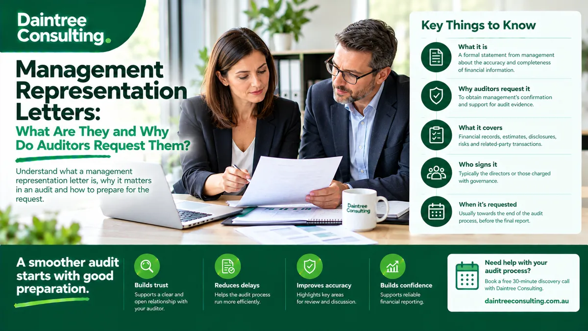 Daintree Consulting management representation letter audit guide for Australian businesses