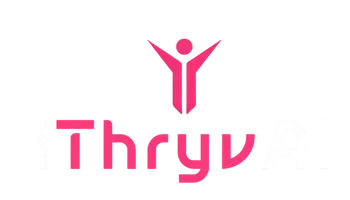 iThryvAI logo featuring a stylized figure with raised arms, symbolizing support for Australian SMBs in automating business processes and improving efficiency.