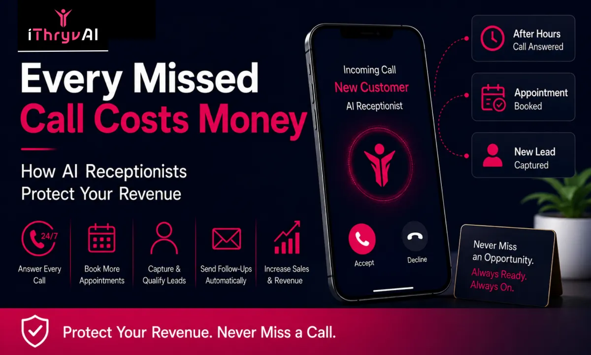 AI Receptionist: Prevent Missed Calls & Protect Revenue | iThryvAI