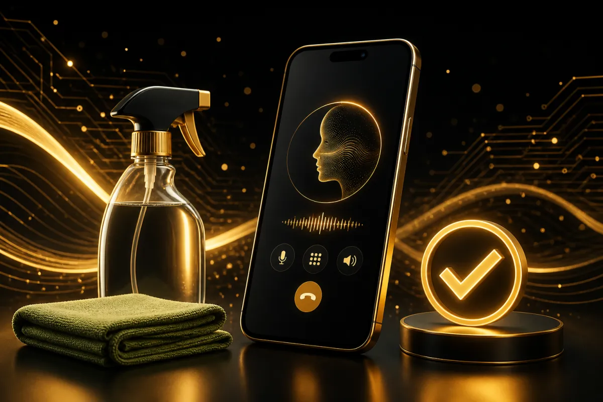AI receptionist answering calls for a cleaning company