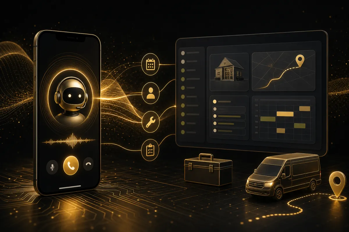 AI receptionist connected with field-service scheduling software