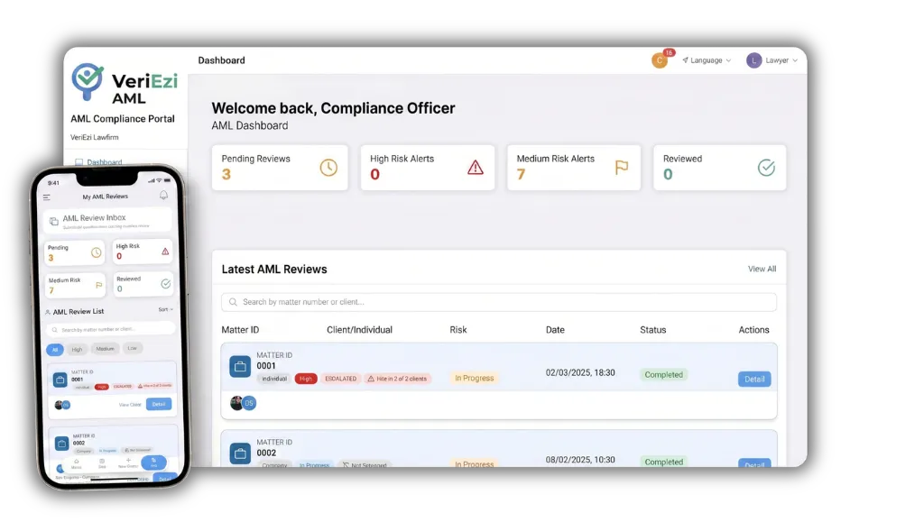 VeriEi desktop dashboard