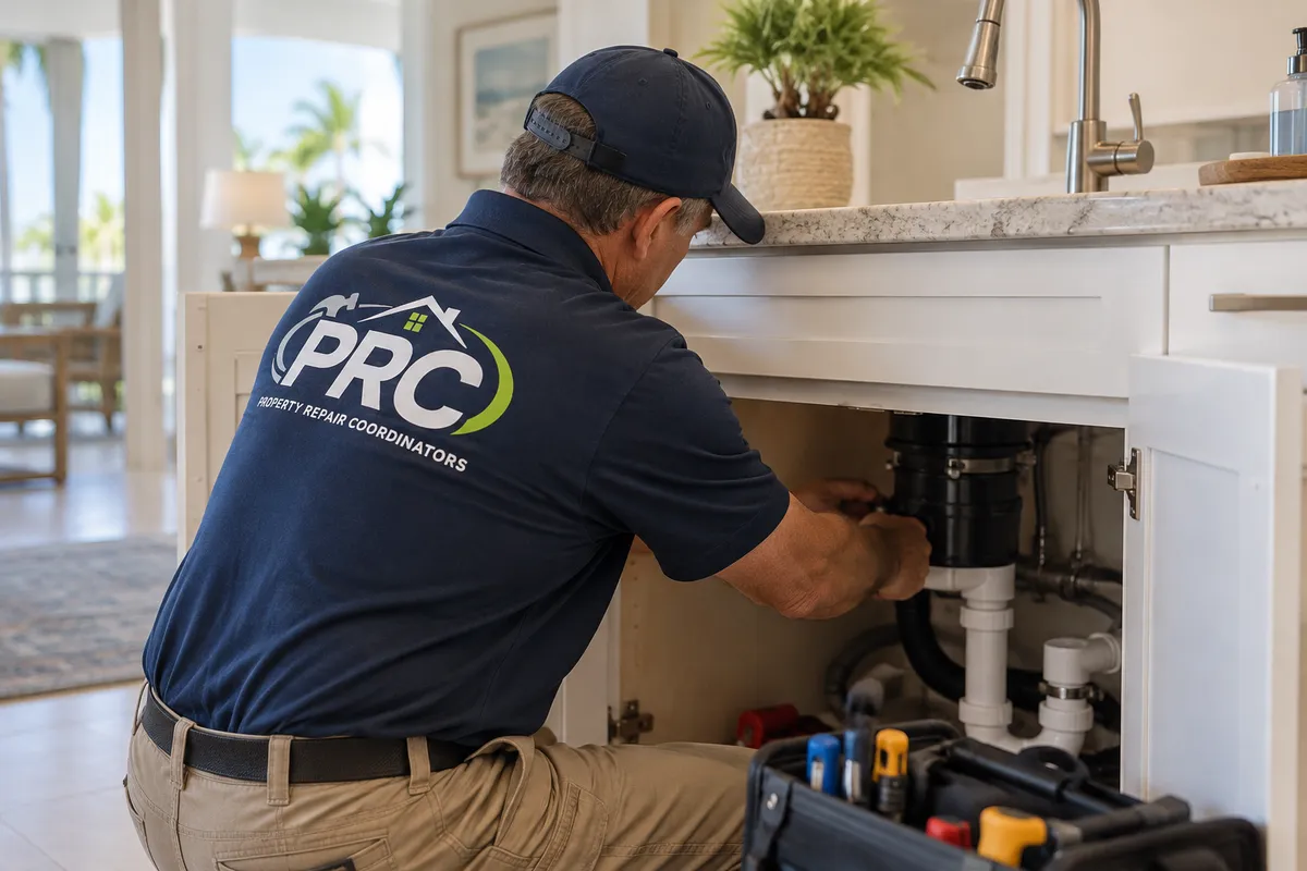 PRC technician mounting a television