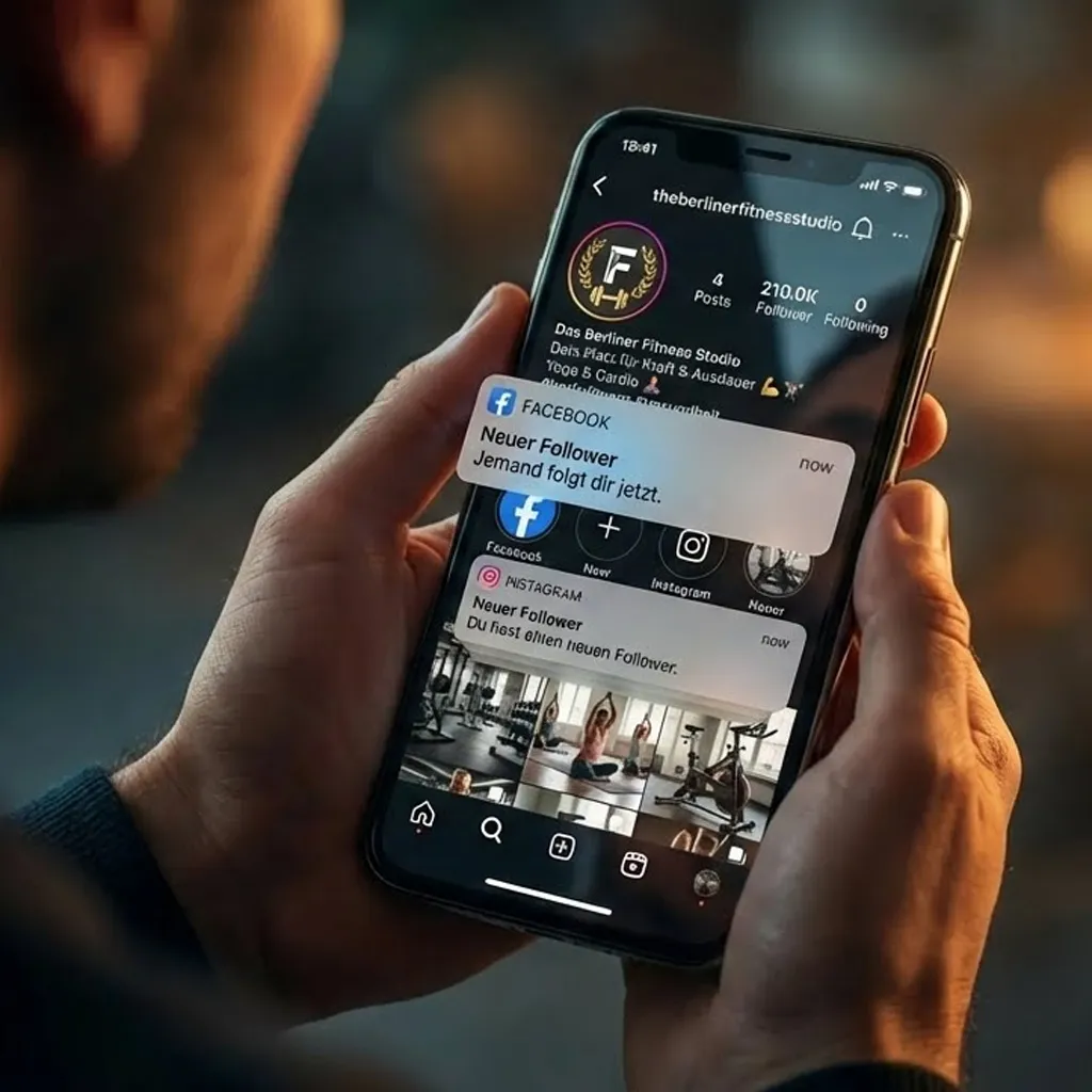 Junges Team in modernem Büro, diskutiert Social Media Strategie, Whiteboard mit Diagrammen, 1:1-Format