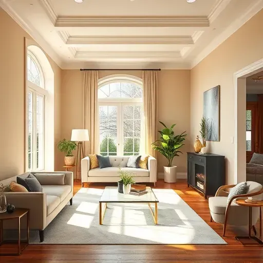 Freshly painted interior in Petersburg, VA featuring warm neutral walls, modern furniture, natural light, and elegant decor.