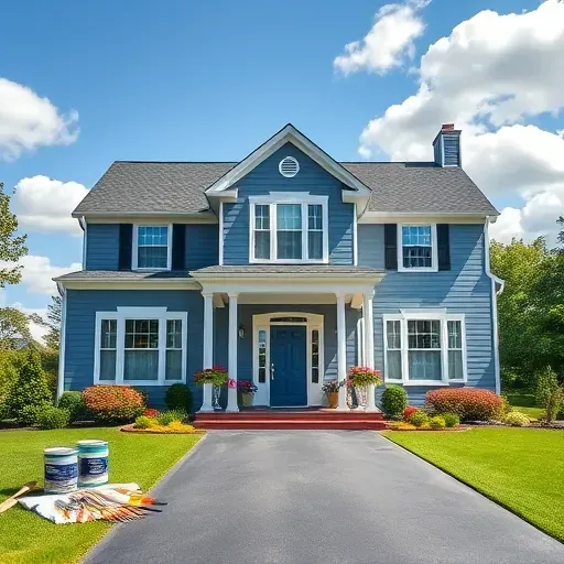 Beautifully painted residential home in Montpelier VA with blue exterior, white trim, and inviting front porch.