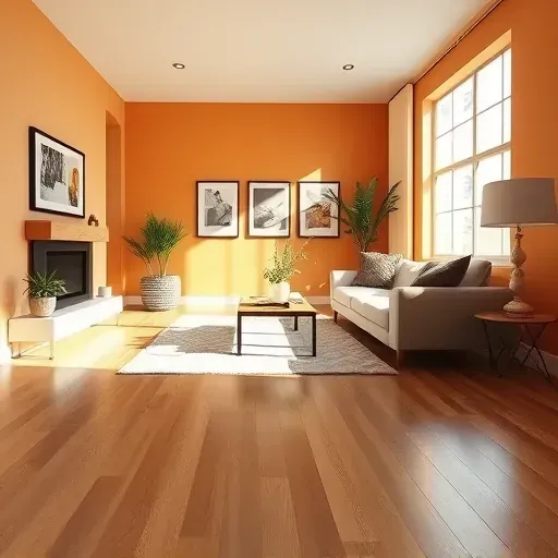 Spacious living room in Varina, VA with freshly painted warm-toned walls, modern furniture, natural light, and stylish decor.