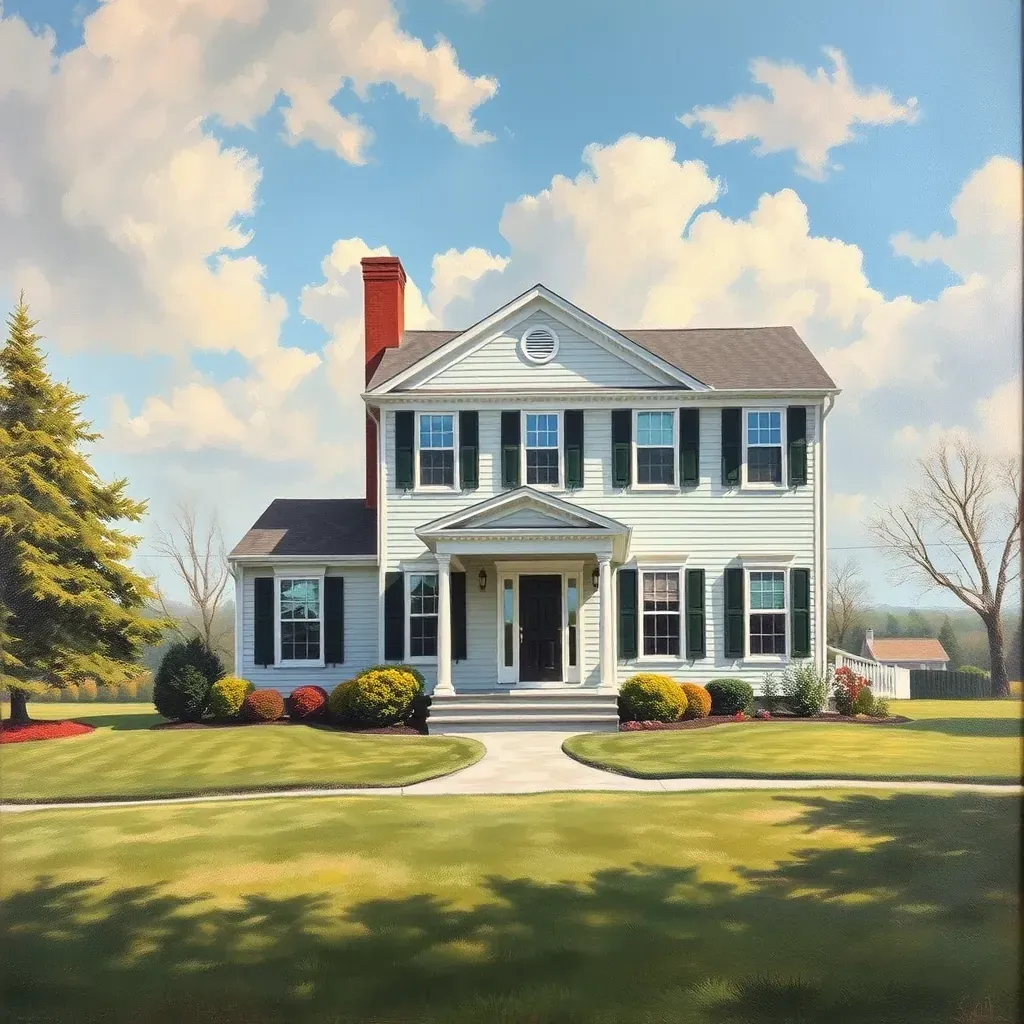 Painting in Providence Forge, VA, featuring scenic rural landscape with trees, river, and historic charm.