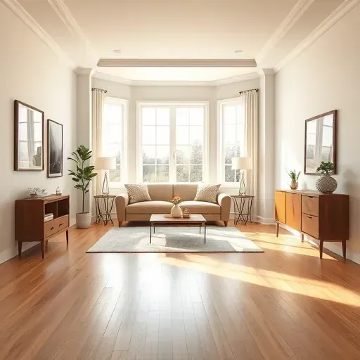 Beautifully painted modern living room in Richmond, VA featuring sleek walls, natural light, hardwood floors, and stylish decor.