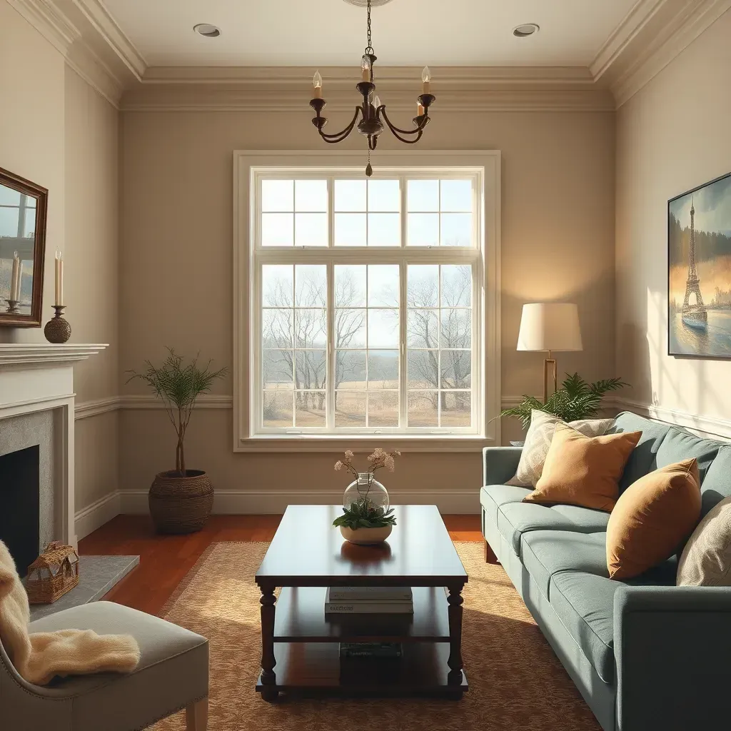A detailed interior painting scene in Bensley, VA, showcasing skilled artists working on walls with vibrant colors.