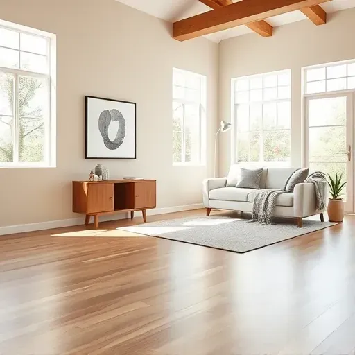Bright, freshly painted modern living room in Hopewell, VA featuring smooth walls, hardwood floors, and stylish decor.