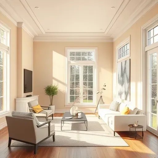 Freshly painted interior room in Manakin Sabot VA with smooth neutral walls, modern furniture, natural light, and detailed architectural features