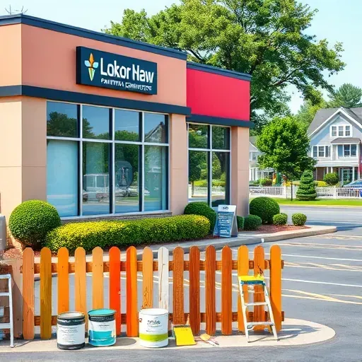 Chester, VA painting contractor's business with vibrant walls, trimmed bushes, and tools showcasing expert craftsmanship.