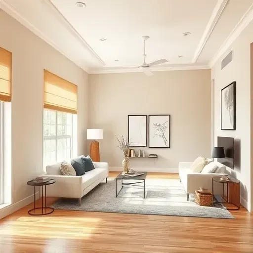 Freshly painted neutral-toned interior in East Highland Park, VA featuring seamless walls, natural light, and elegant decor.