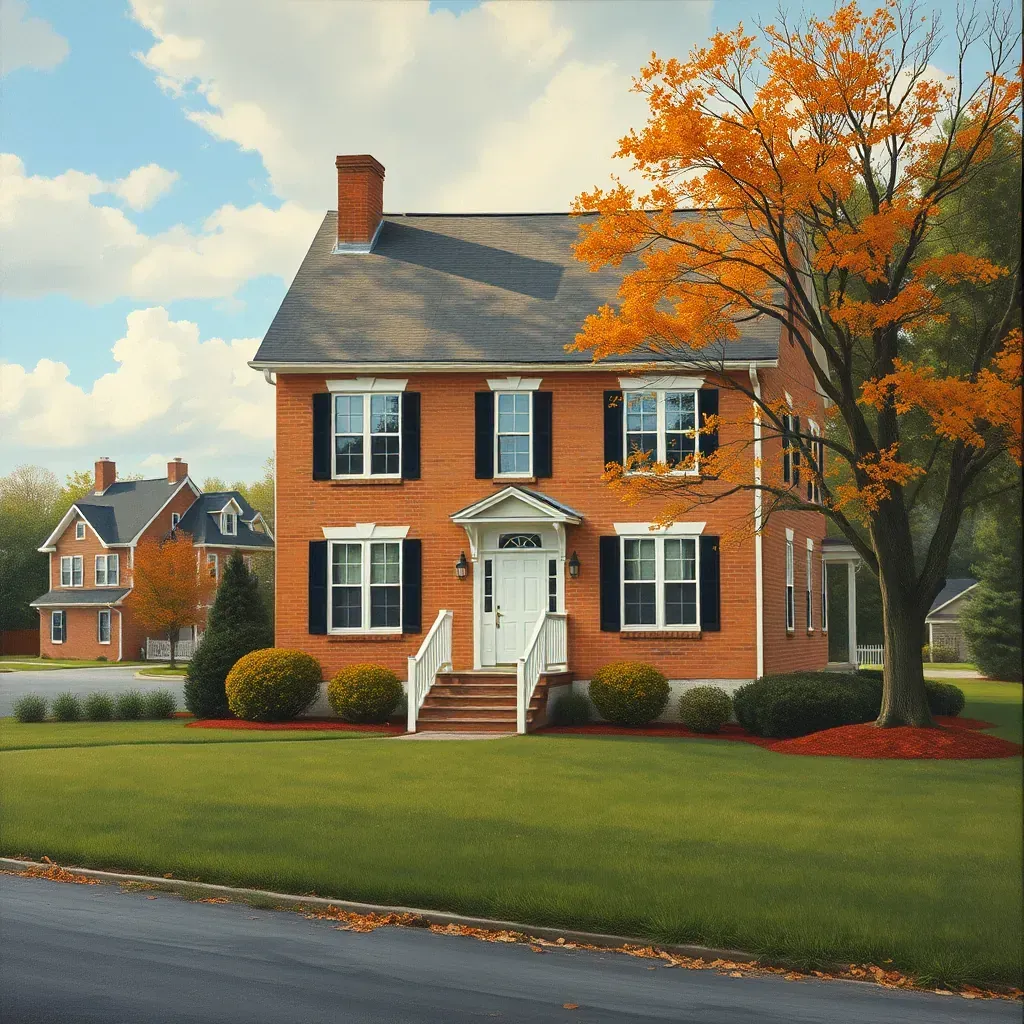 Painting in New Kent, VA showing a serene landscape with trees and a calm river.