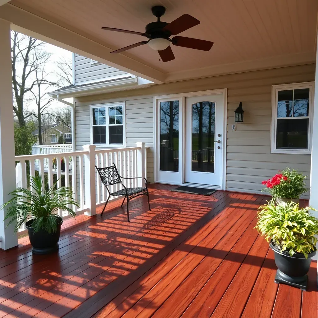 Deck staining projects in Richmond, VA showcasing professional results and vibrant, protected outdoor spaces.