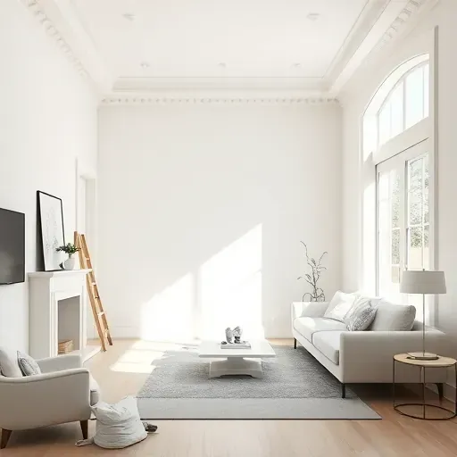 Bright, modern living room with freshly painted neutral walls, natural light, minimalist decor, and polished craftsmanship.