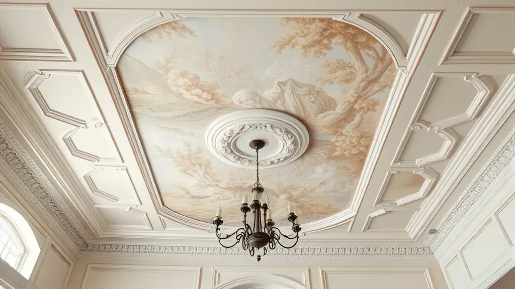 Ceiling Painting projects in Richmond VA showcasing vibrant colors and intricate designs.