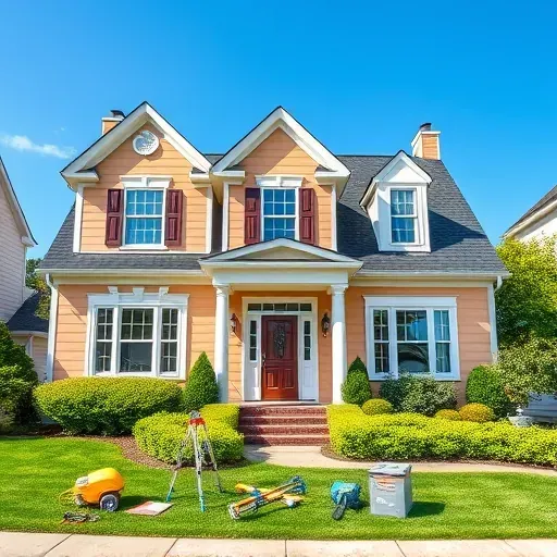 Completed exterior painting project showcasing a charming Chesterfield VA home with inviting colors and lush landscaping.