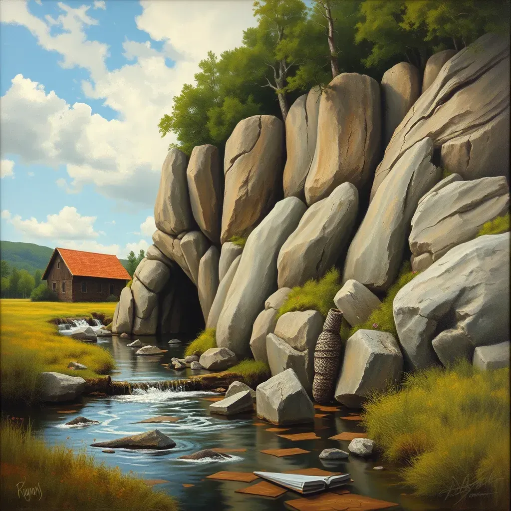 Painting in Providence Forge, VA, capturing a vibrant waterfront scene with vivid colors and detailed brushwork.