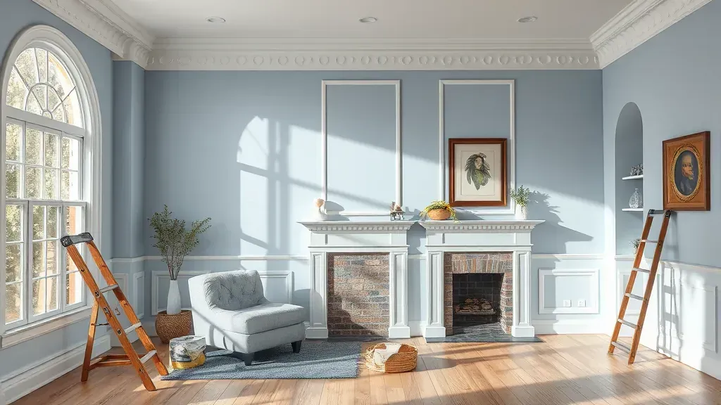 Painting Contractor in Glen Allen, VA transforming a living room with vibrant colors and fresh walls.