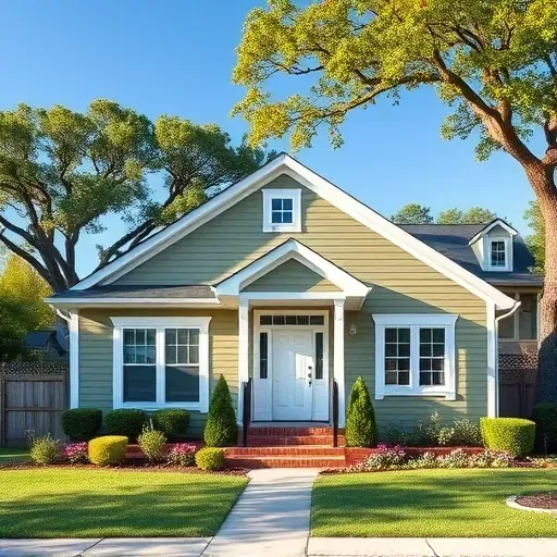 Completed painting project in Innsbrook VA, featuring a modern home with soft green paint and vibrant landscaping.