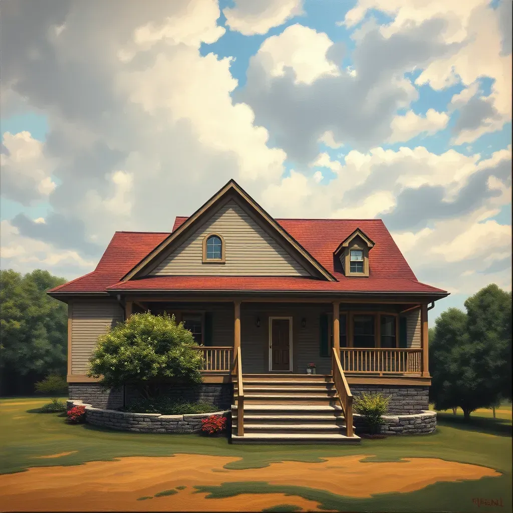 Outdoor art display in Chesterfield, VA featuring a painting of local landscapes and historic landmarks with detailed textures.