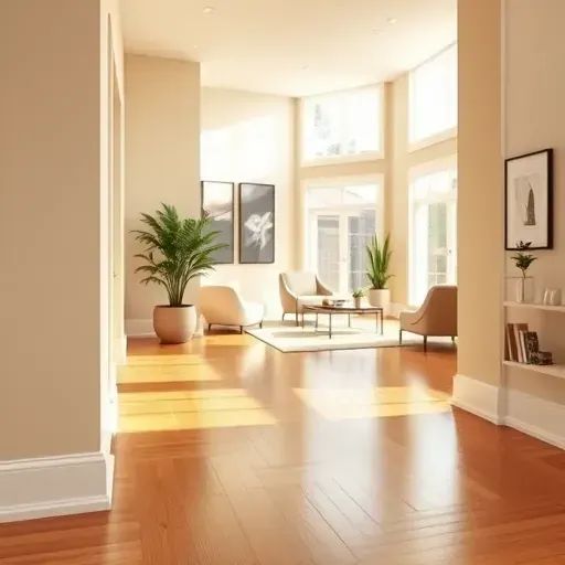 Freshly painted interior room in Providence Forge VA with smooth neutral walls, polished hardwood floors, modern furnishings, and natural lighting