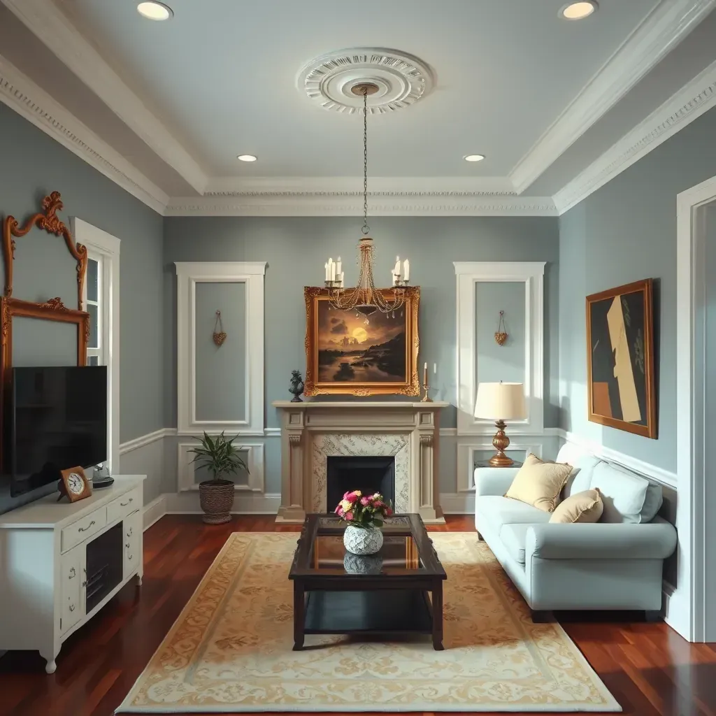 A professional painting crew applies fresh wall paint in a modern living room in Short Pump, VA.