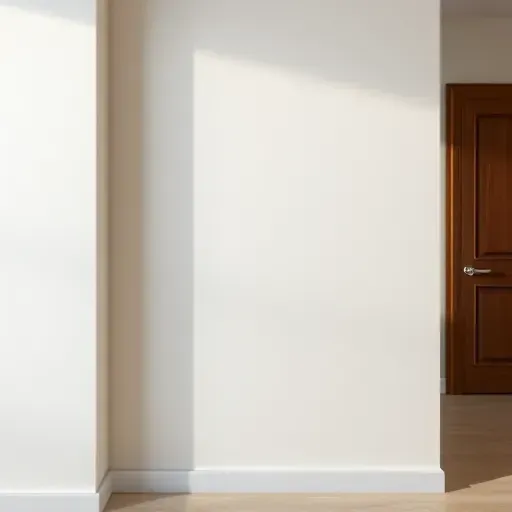 Seamless drywall repair in a modern room with smooth textured walls, neutral tones, and soft natural lighting showcasing craftsmanship