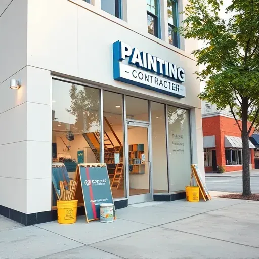 East Highland Park VA painting contractor's storefront with neat tools, vibrant signage, and a welcoming, modern exterior.