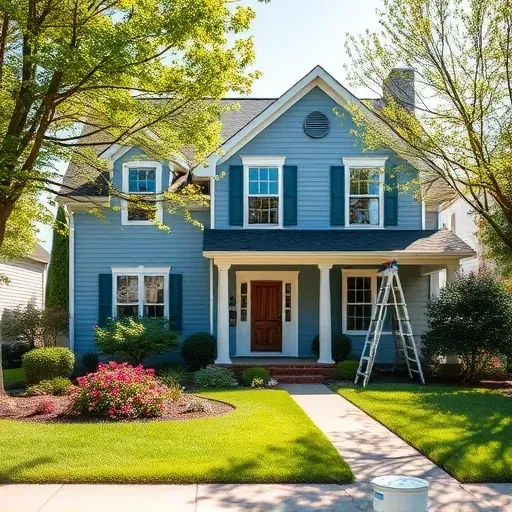 Beautifully painted residential home in Moseley VA with vibrant colors, manicured landscaping and serene suburban backdrop.