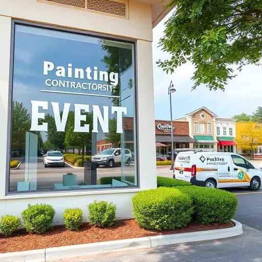 Well-maintained Ashland, VA painting contractor's storefront with vibrant exterior, landscaped grounds, and branded work trucks.