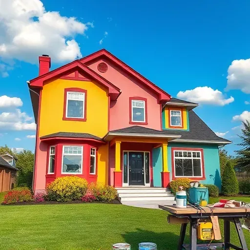 Beautifully renovated house exterior in Ashland VA with vibrant paint and manicured lawn highlighting craftsmanship.