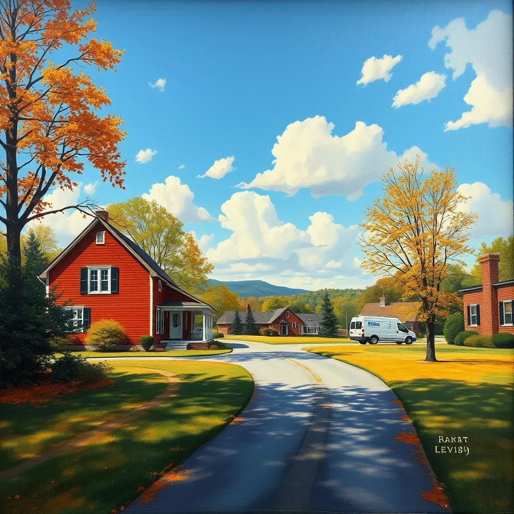 A serene landscape of a Hopewell, VA painting, featuring lush fields, a peaceful sky, and no people present.