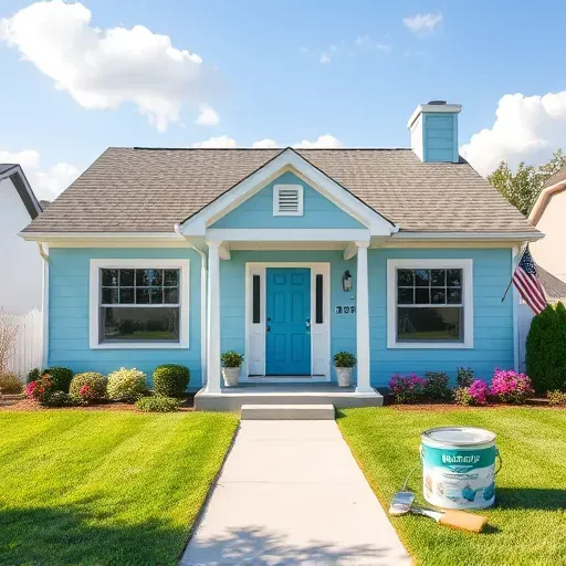 Beautifully painted suburban home in Bellwood, VA with vibrant colors, manicured lawn, and inviting walkway.