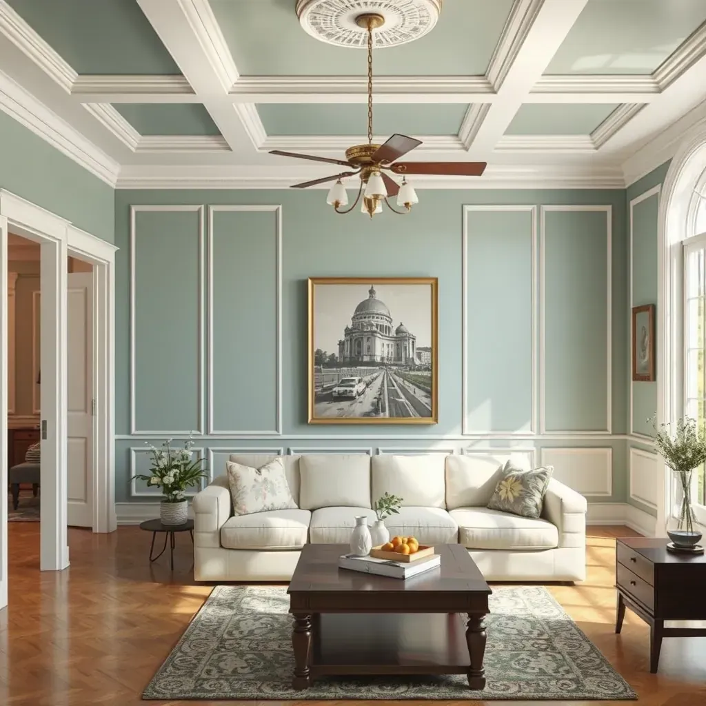 A detailed interior painting scene in Glenburnie, VA, featuring painters working inside a well-lit, modern home.