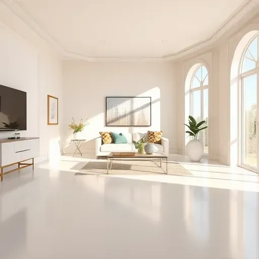 Freshly painted modern interior with smooth neutral walls, natural light, quality furnishings, and detailed architectural touches